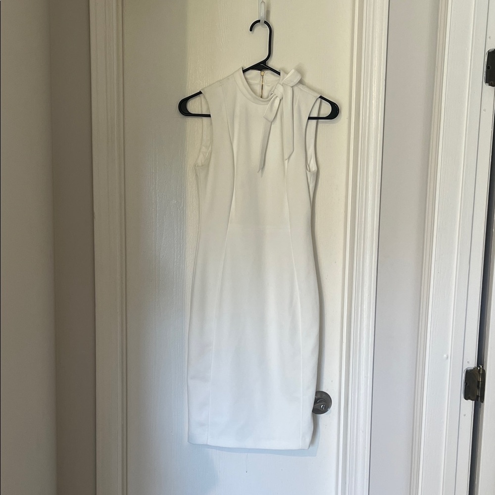 Calvin Klein White Bow Detail Midi Dress